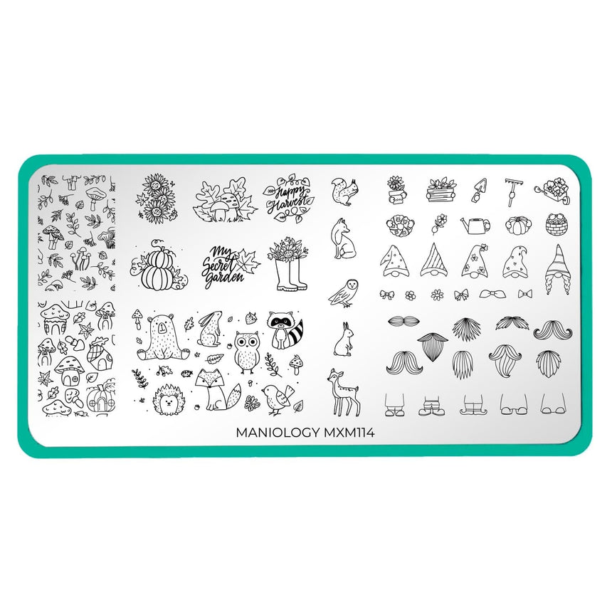 Garden Gnomes: Tales from Toadstool (MXM114) - Nail Stamping Plate