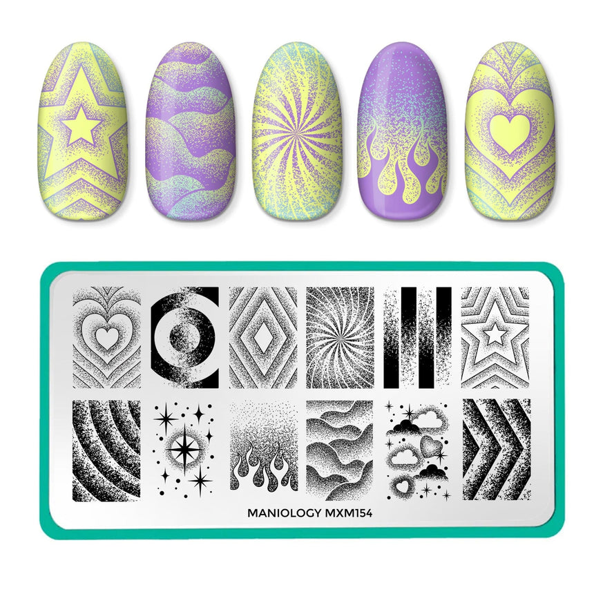 Retro Glow: Neon Haze (MXM154) - Nail Stamping Plate