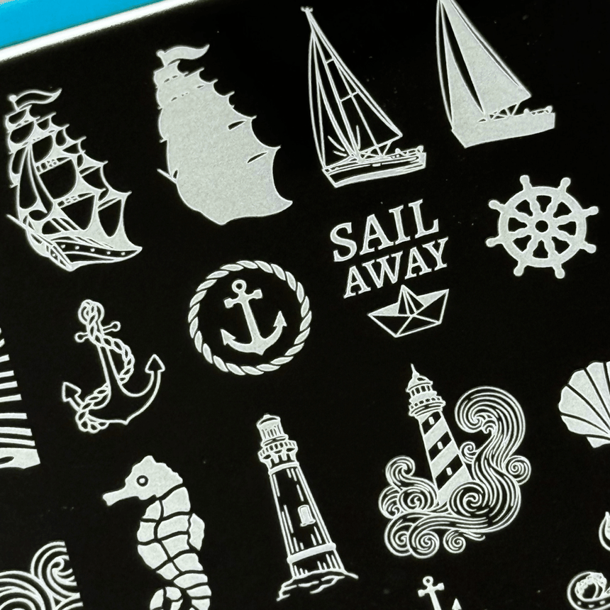 Sail Away: High Tide (MXM157) - Nail Stamping Plate