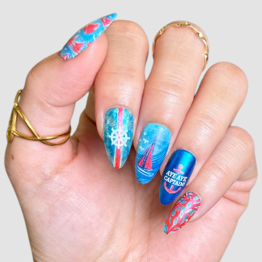 Sail Away: High Tide (MXM157) - Nail Stamping Plate
