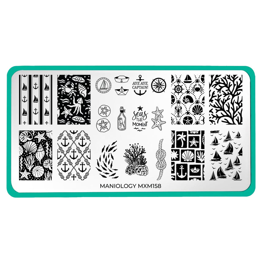 Sail Away: Sea Treasures (MXM158) - Nail Stamping Plate