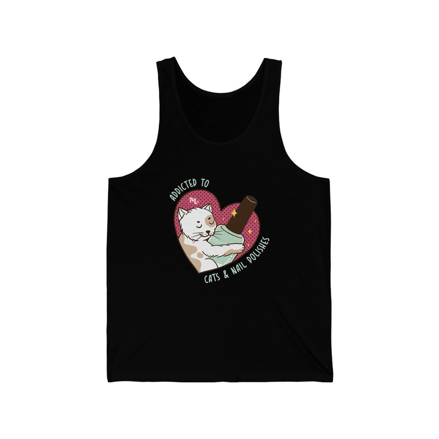 Addicted to Cats and Nail Polishes - Jersey Tank Top