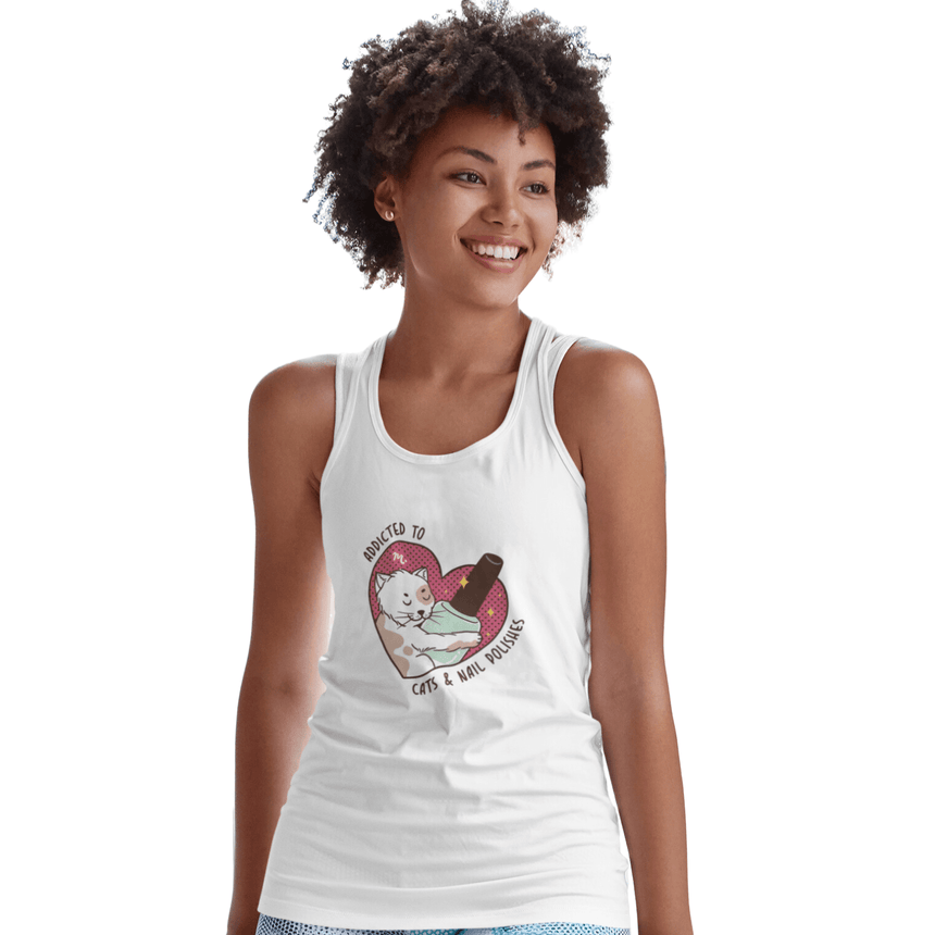 Addicted to Cats and Nail Polishes - Jersey Tank Top