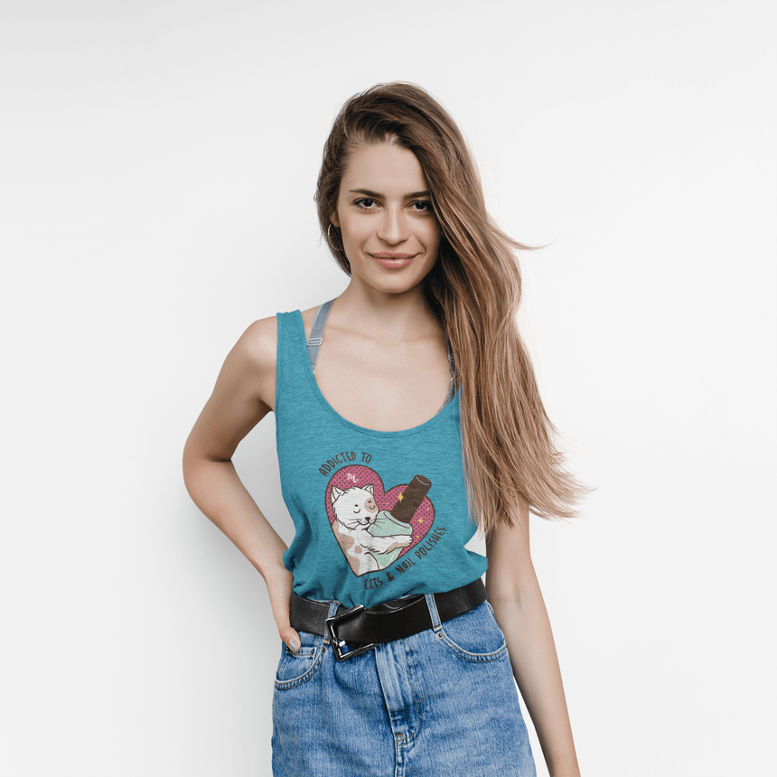Addicted to Cats and Nail Polishes - Jersey Tank Top