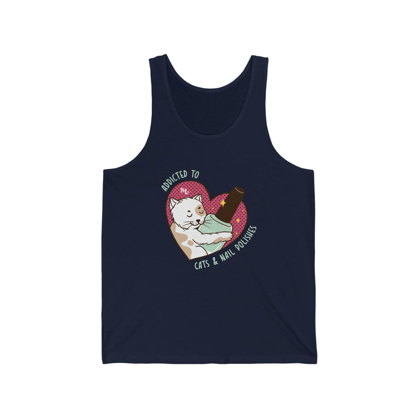 Addicted to Cats and Nail Polishes - Jersey Tank Top
