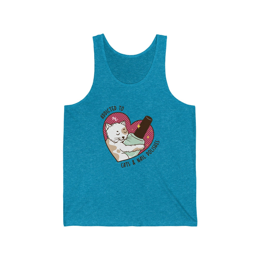 Addicted to Cats and Nail Polishes - Jersey Tank Top