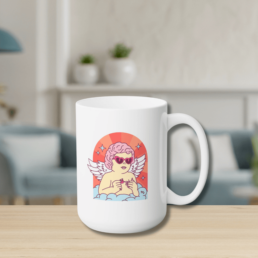 Cupid's Nail Spa Ceramic Coffee Mug 15oz