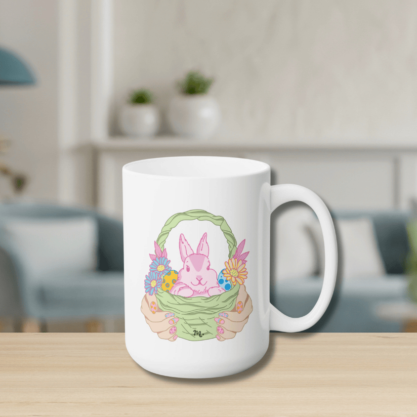 Easter Bunny Ceramic Coffee Mug 15oz