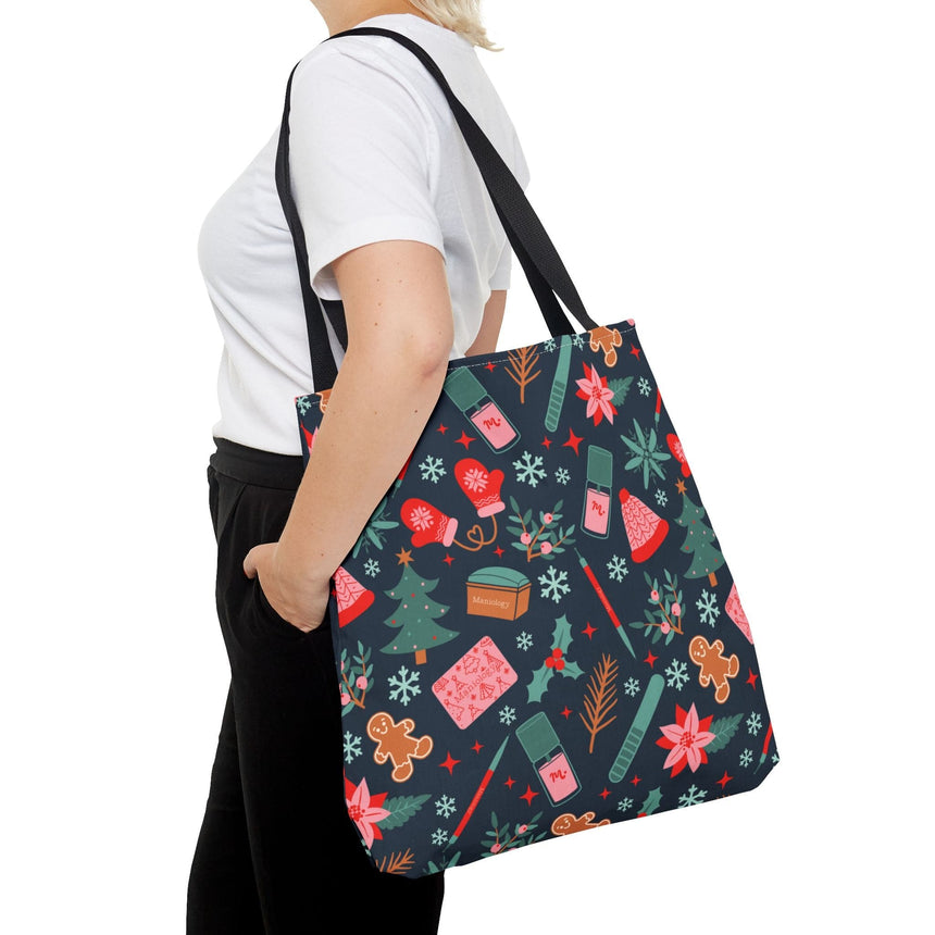Festively Manicured Black Tote Bag