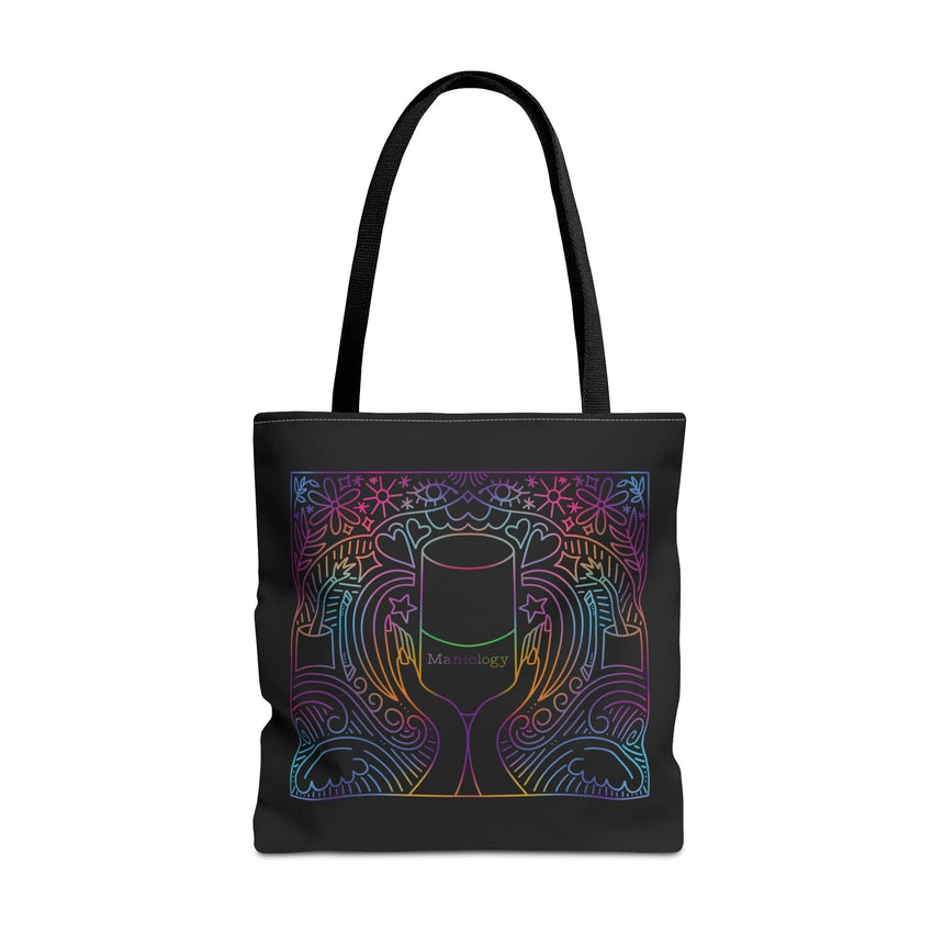 Maniology Rainbow Black Tote Bag
