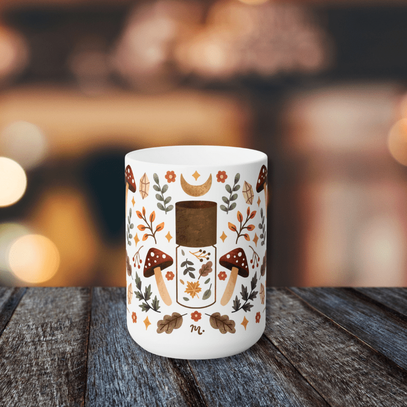 Mystic Garden Ceramic Coffee Mug 15oz