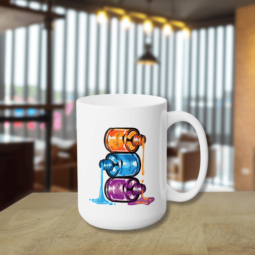 Nail Polish Bottles Ceramic Coffee Mug 15oz