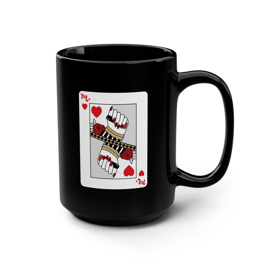 Nail Queen of Hearts Ceramic Coffee Black Mug 15oz