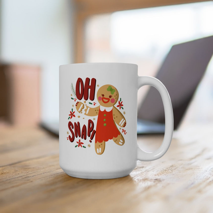 Oh Snap Gingerbread Ceramic Coffee Mug 15oz