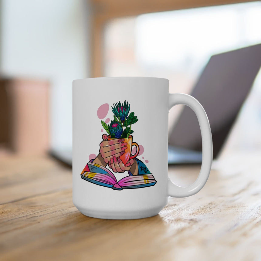 Plants, Books and Nails Ceramic Coffee Mug 15oz
