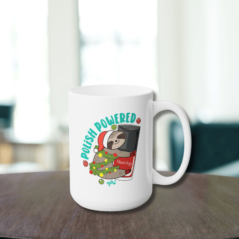 Polish Powered Sloth Ceramic Coffee Mug 15oz