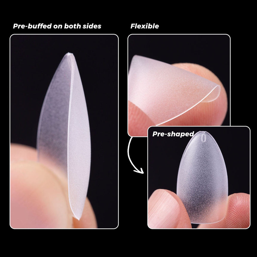 300pcs Full Cover Nail Tips for Extension in 15 Sizes - Medium Almond