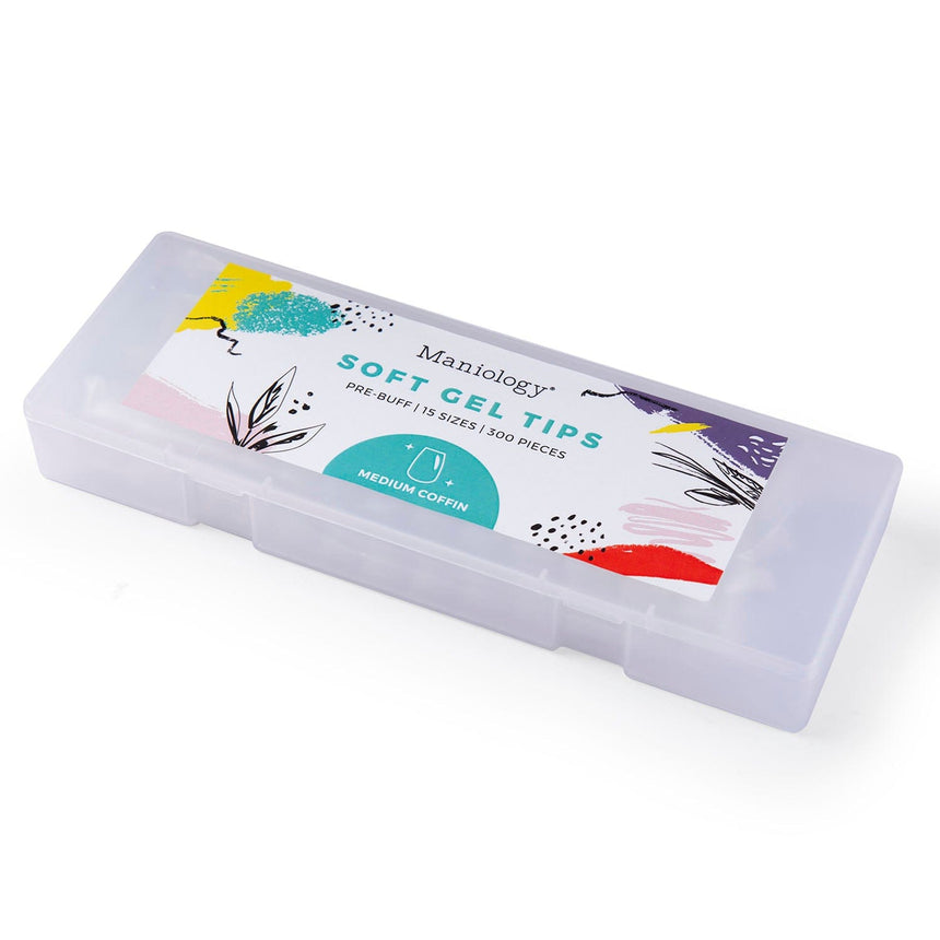 300pcs Full Cover Nail Tips for Extension in 15 Sizes - Medium Coffin