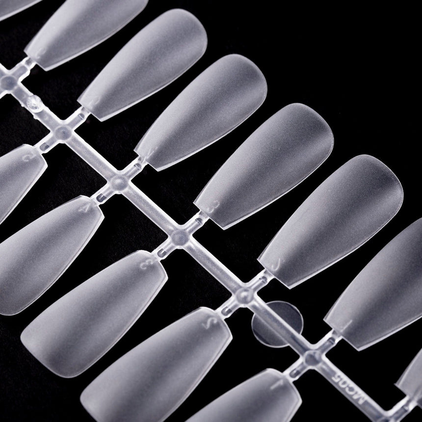300pcs Full Cover Nail Tips for Extension in 15 Sizes - Medium Coffin