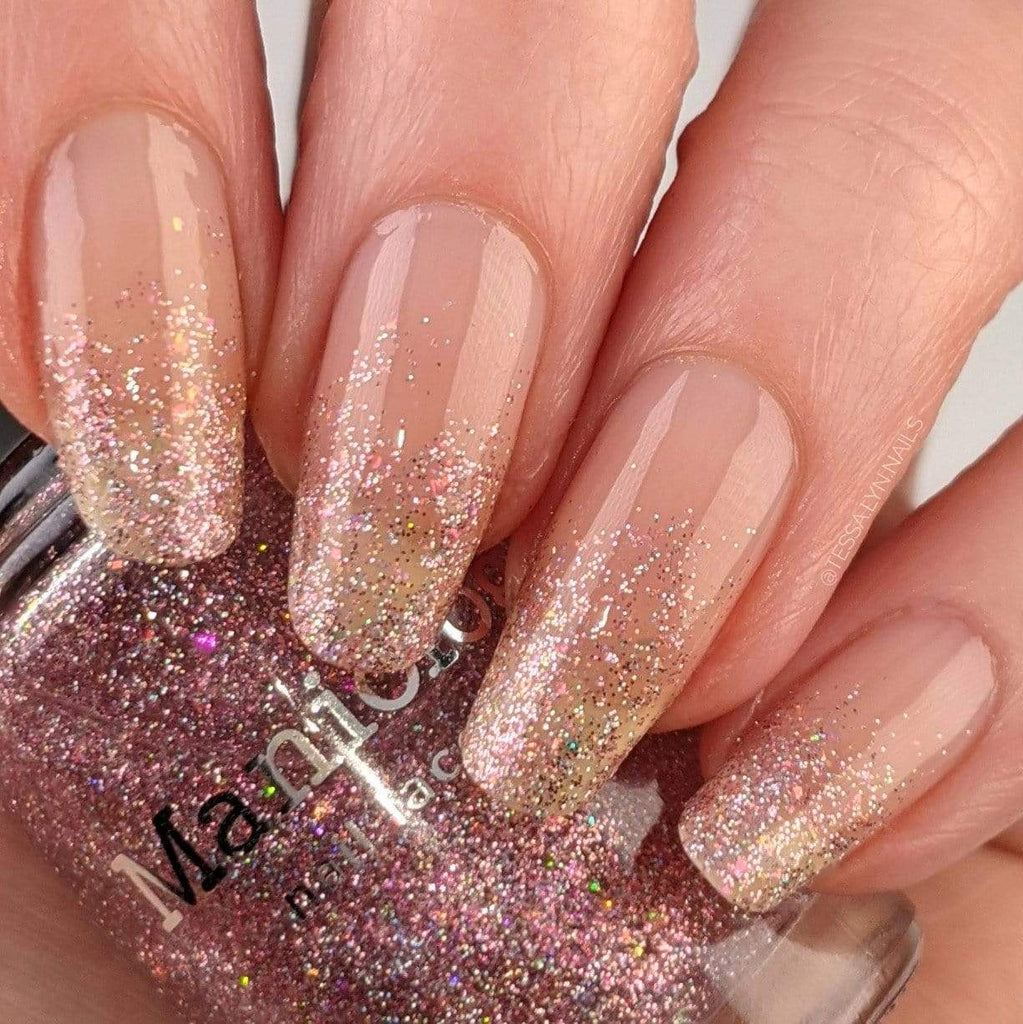 pink sparkly nail designs