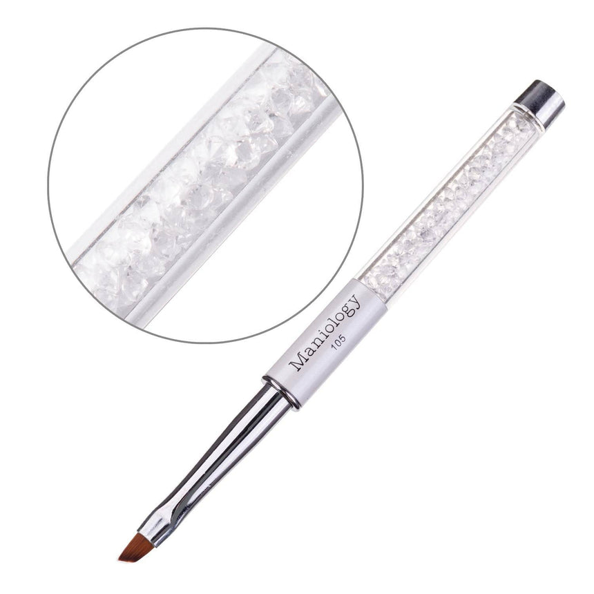 Angled Precision Brush #105- Premium Nail Art Manicure Clean Up Brush Line