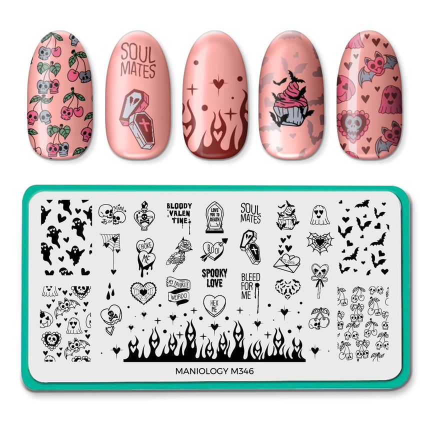 Batty Love (M346) - Nail Stamping Plate