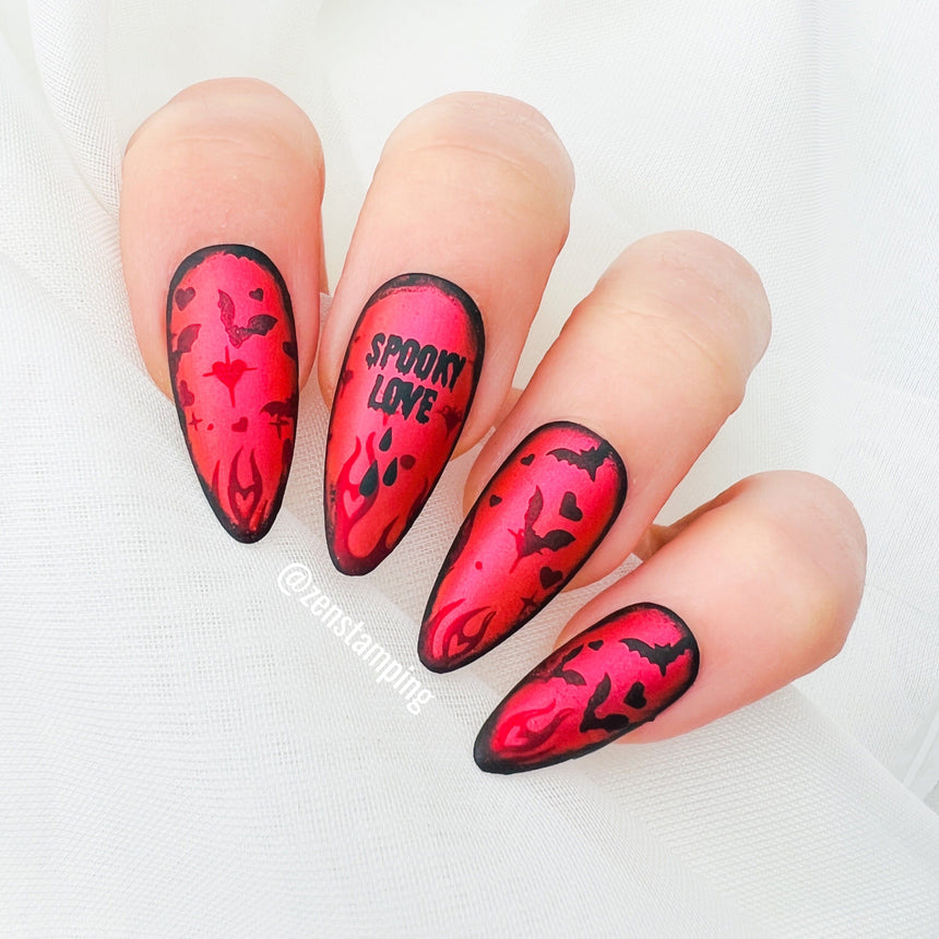 Batty Love (M346) - Nail Stamping Plate