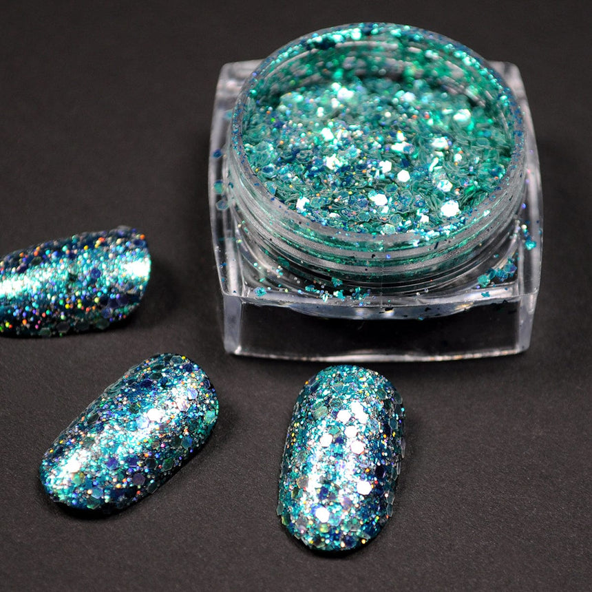 Blitz (NA038) - Teal Nail Art Glitter