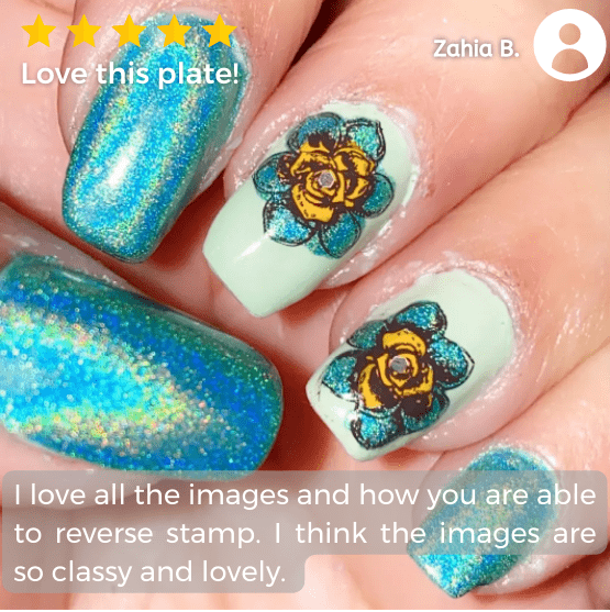 Botanicals: Garden Party / Desert Rose (m067) - Nail Stamping Plate