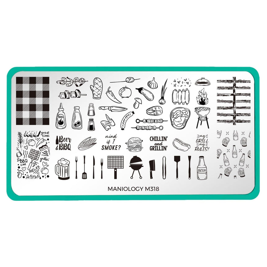 Chillin’ and Grillin’ (M318) - Nail Stamping Plate