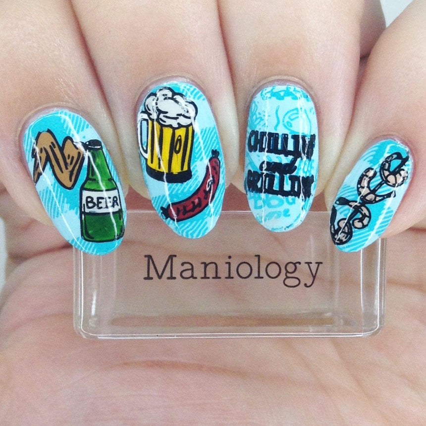 Chillin’ and Grillin’ (M318) - Nail Stamping Plate