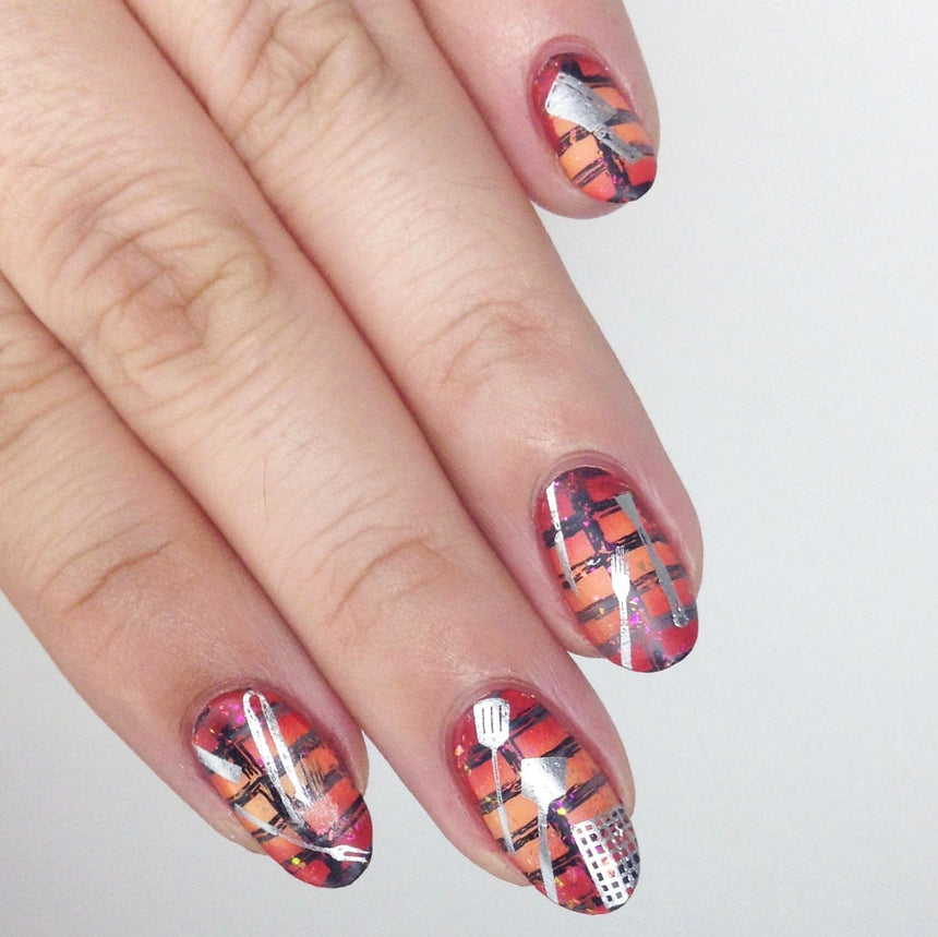 Chillin’ and Grillin’ (M318) - Nail Stamping Plate