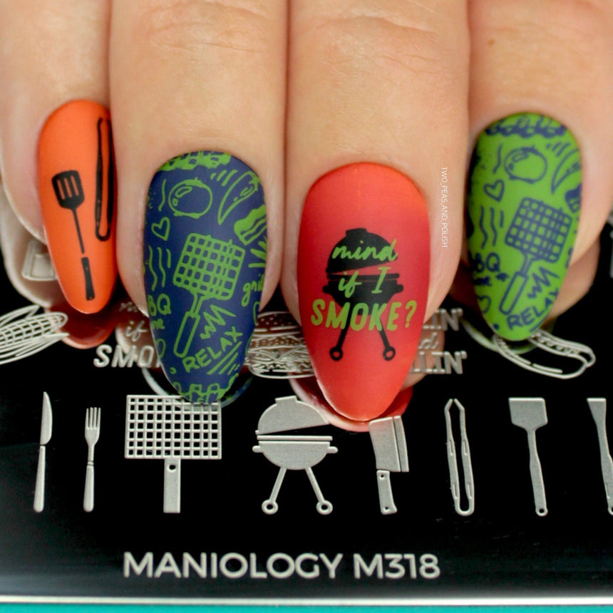 Chillin’ and Grillin’ (M318) - Nail Stamping Plate