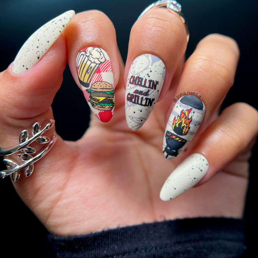 Chillin’ and Grillin’ (M318) - Nail Stamping Plate