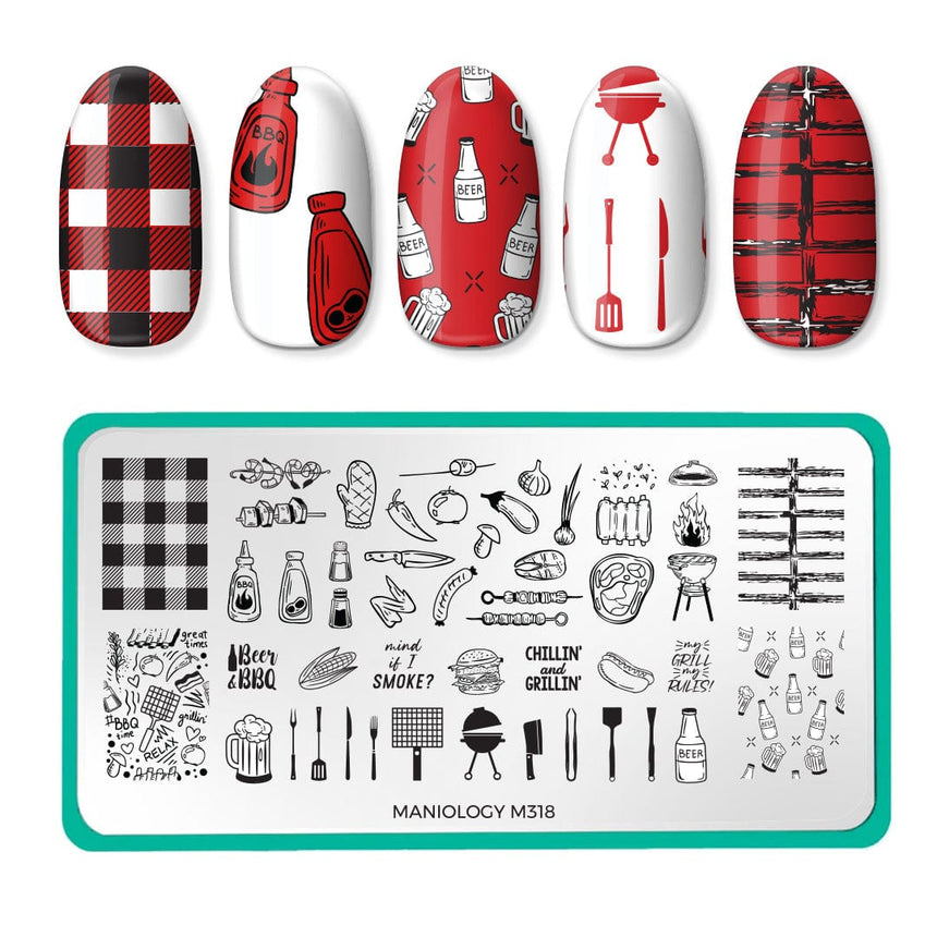 Chillin’ and Grillin’ (M318) - Nail Stamping Plate