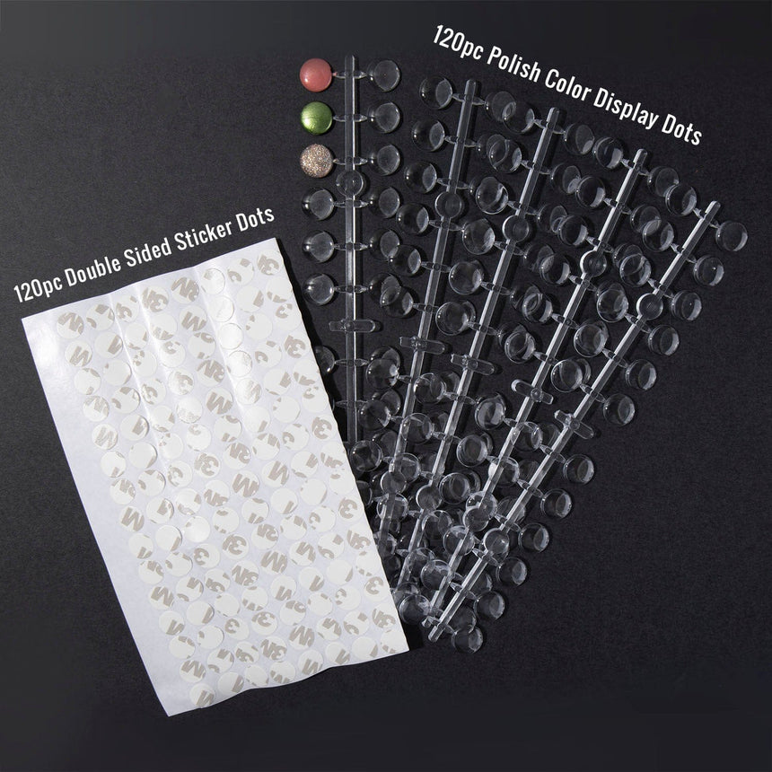 Clear Self-Adhesive Nail Polish Swatch Dots - Set of 120