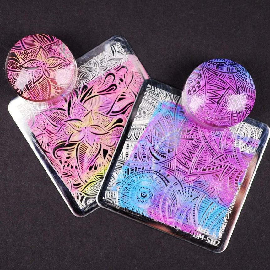 A set of 2 1.1 in. diameter Clear Silicone Replacement Stamping Heads (No Handle).