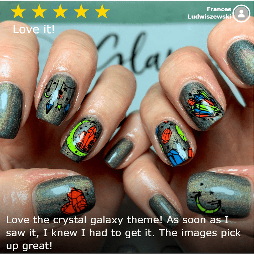 Crystal Galaxy (m219) - Nail Stamping Plate