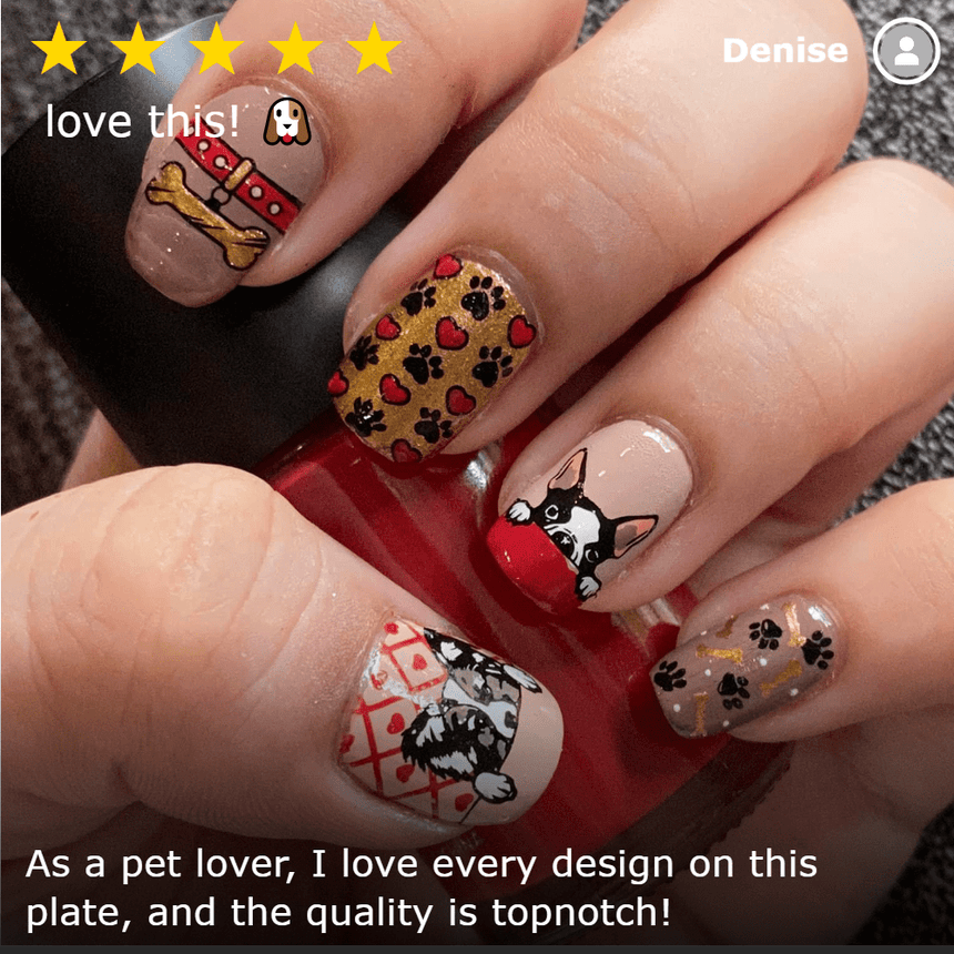CYO Design Contest: Puppy Love (m097) - Nail Stamping Plate