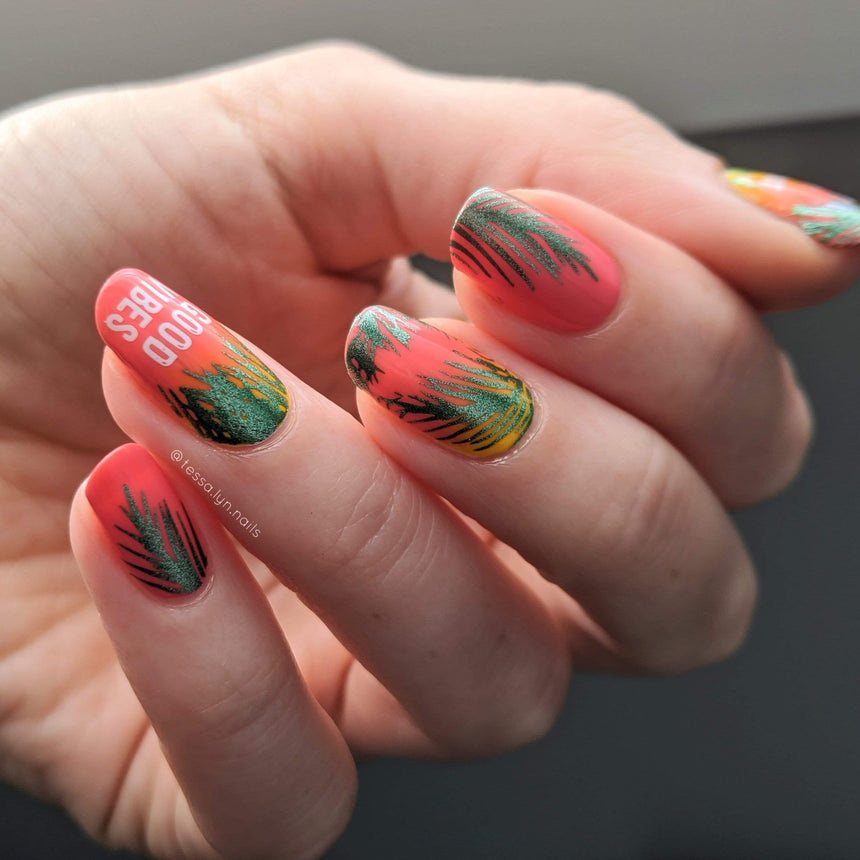 CYO Design Contest: Wave Your Palms (m095) - Nail Stamping Plate