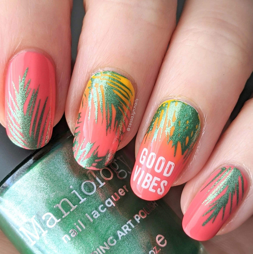 CYO Design Contest: Wave Your Palms (m095) - Nail Stamping Plate