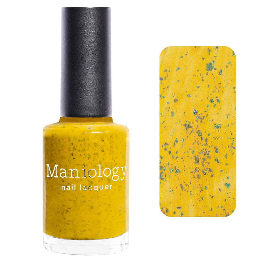 Spring Sonata: Dandelion (P126) - Mustard with Glitter Flakies Nail Polish