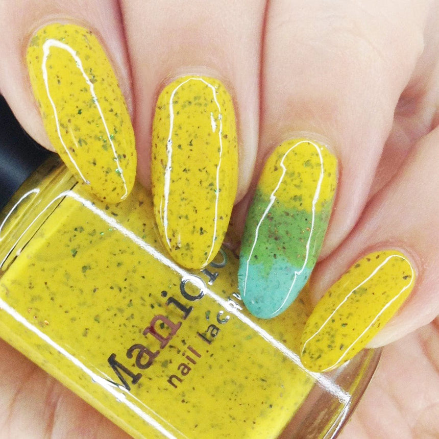 Spring Sonata: Dandelion (P126) - Mustard with Glitter Flakies Nail Polish