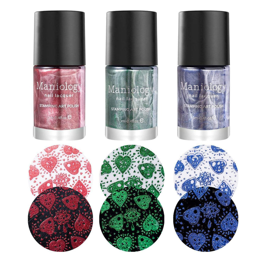 3-piece Metallic Stamping Polish Set from Darkest Night polish collection.