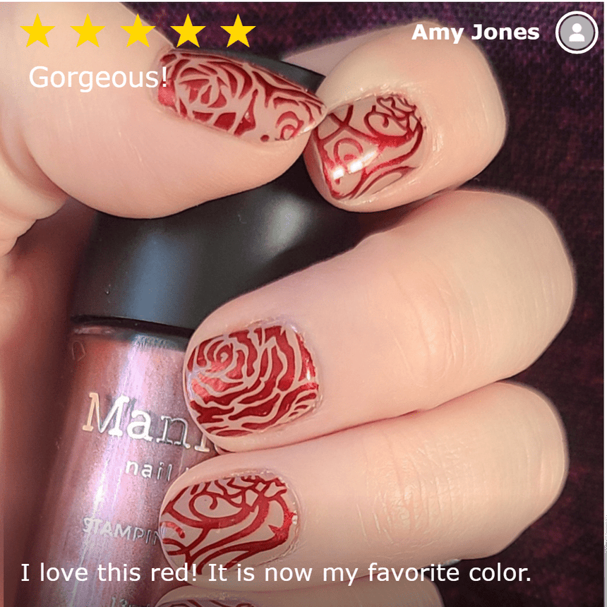 Darkest Night: Evil Eye (B308) Metallic Scarlet Red Stamping Polish