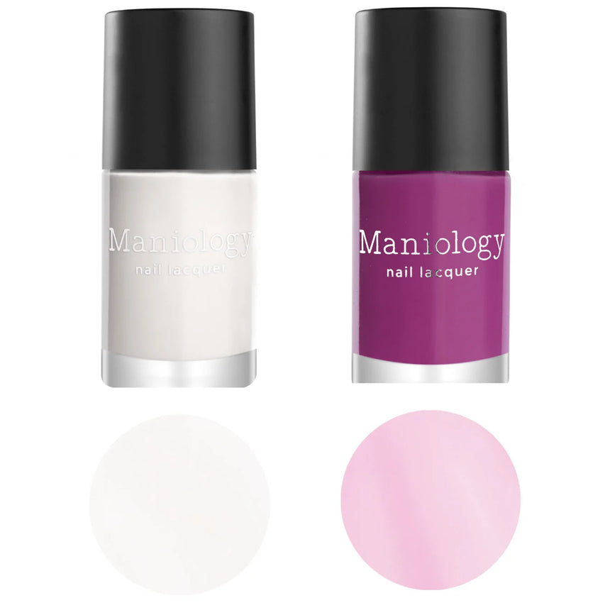 Duo Tinted Calcium Rich Base Coat Set - Milky White and Blushing Pink