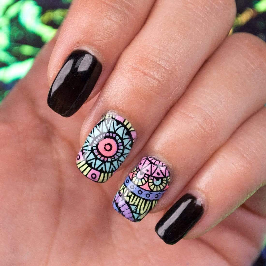 Soft Blue Teal Green Yellow Purple Pink