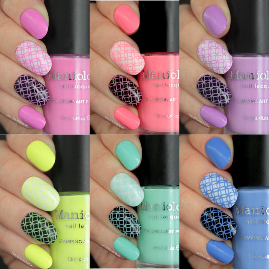 Electro Glo: 6-Piece Electric Pastel Stamping Art Polish Set