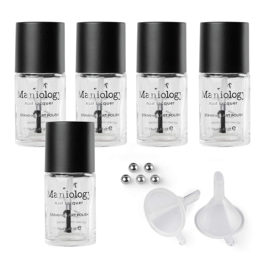 Empty Nail Polish Bottle Set - 5 Bottles