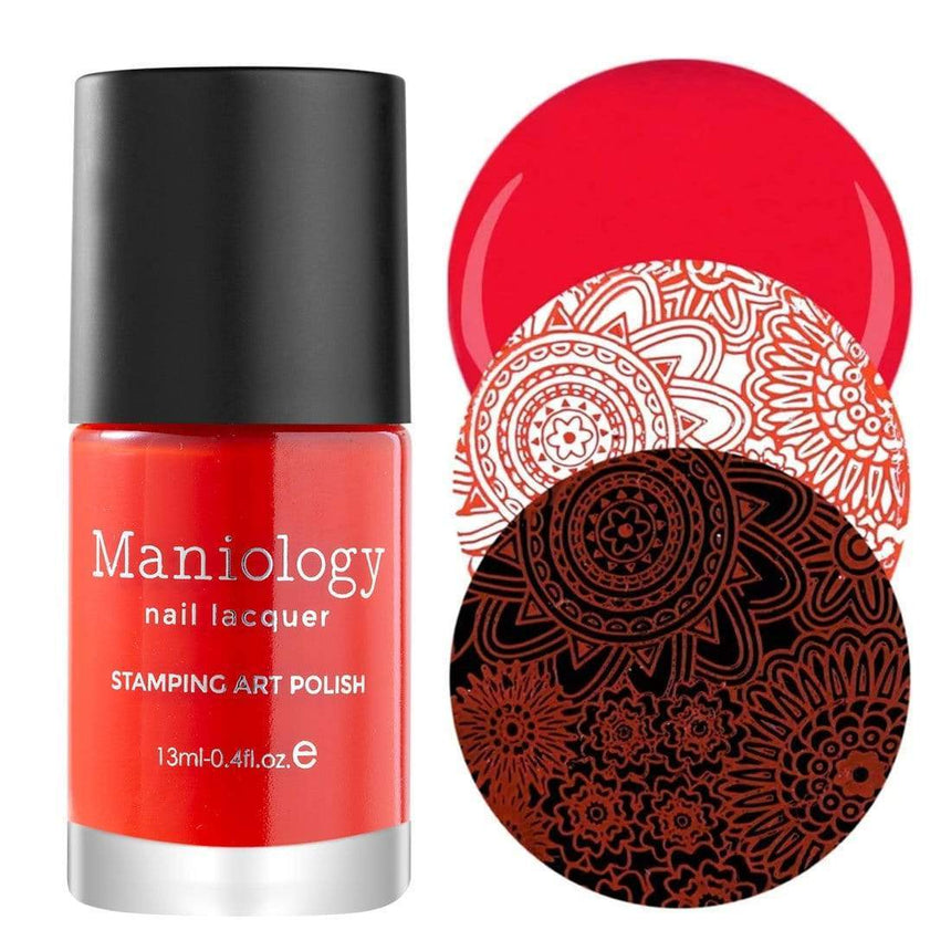 A deep, rich red stamping polish from our Essentials Primary collection: Fireside by Maniology.